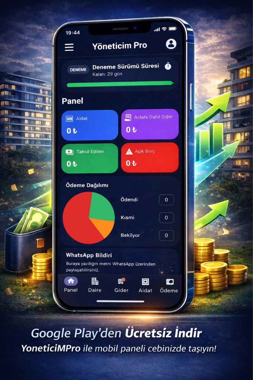 YoneticimPro Mobil Uygulama Tanıtım Görseli